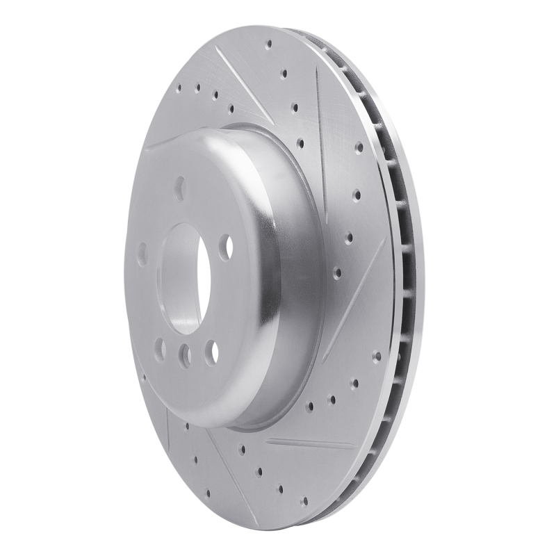 BMW 230I xDrive Brake Rotor (1) - Rear Right - R1 Concepts - Drilled & Slotted - Silver - `13-`21